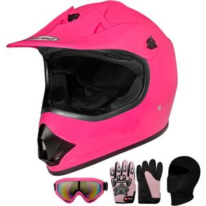 DELIGO Youth Dirt Bike Helmet Kid Motorcycle Helmet DOT-Certified Full Face Helmets for Motocross ATV Off-Road Street Bike with Goggles & Gloves&Mask S