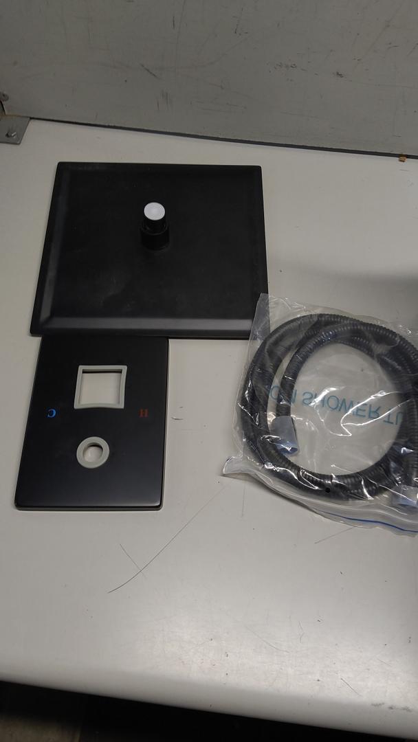 Brushed Black Square Shower Head with Handheld Set, Rainfall Shower System Modern Wall Mounted Shower Faucet for Bathroom 12 inch (With Shower Valve)