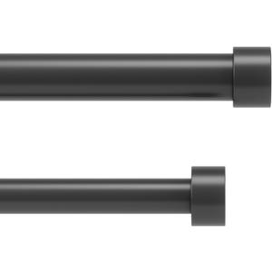 Umbra Cappa Double Curtain Rod, Includes 2 Matching Finials, Brackets & Hardware, 36 to 66-Inch, Black