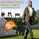 Foldable Wagons Carts, Lightweight Collapsible Portable Utility Shopping Cart with Wheels & Tailgate, Folding Grocery Wagon Cart for Grocery, Camping, Shopping, Beach, Garden, Sports, 350lbs, Black