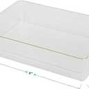 Martha Stewart Kerry Plastic Stackable Office Desk Drawer Organizers, 9" x 6", 1 Pack, with Gold Trim