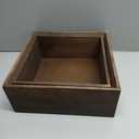 Vintage Brown Square Wooden Cake Stands For Display,Set Of 4 Wood Cupcake Stands Risers, 12 Inches Rustic Wood Crates For Wedding Cake Display, (Vintage Brown)