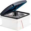 12V RV Roof Fan Vent 14'' 10 Speed Reversible Manual Lift (Smoke)