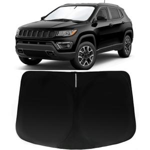 Windshield Sun Shade for Jeep Compass 2017-2025, Car Front Window Sunshade with 240T Sun Visor Protector Blocks UV Rays Heat Sun Shield Accessories