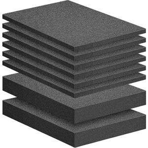 DECOHS 8 Pcs Polyurethane Foam Sheets- 2 Sizes Cuttable Foam Inserts for Cases- Packing Foam Pads for Toolbox Camera Storage and Crafts