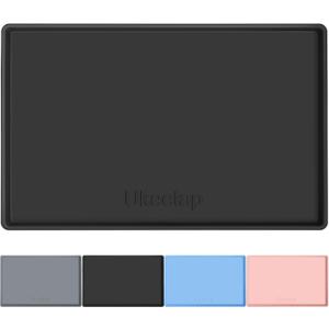 Extra Thick Silicone Mat Waterproof with Raised Edge 34" x 22", Under Sink Mat for Kitchen & Bathroom, Kitchen Cabinet Liner, Multi-Purpose for Storage & Protection, Black