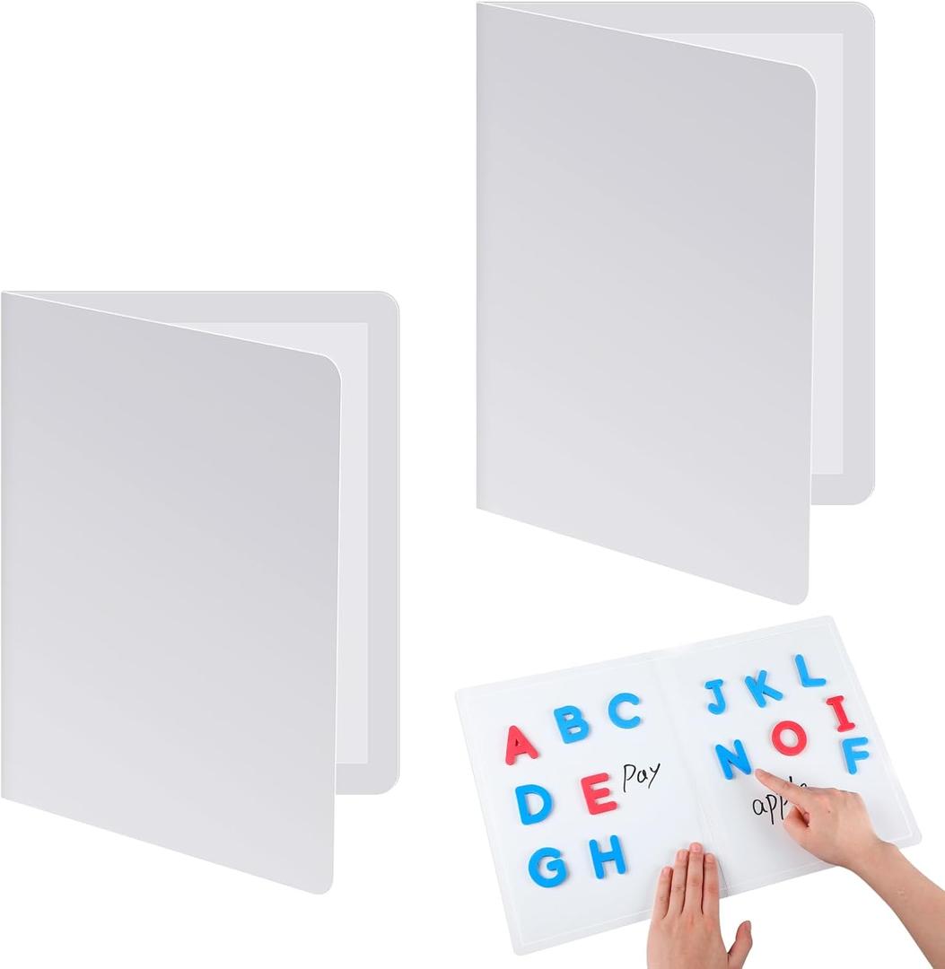 Motipuns 2 Pcs Folding Magnetic Dry Erase Activity Boards Foldable Magnetic Board Dry Erase Learning Project Scrum Folding Whiteboard for Students School Classroom