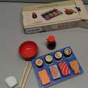 WoodenEdu Sushi Slicing Play Food Set, Wooden Pretend Play Kitchen Toys for Kids 3+, Sushi Food Play Learning Toy for Girls Boys