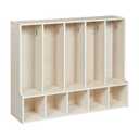 ECR4Kids Streamline 5-Section Toddler Coat Locker with Bench, Classroom Furniture, White Wash