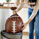 4 x Football Party Decorations Disposable Tablecloth - 2 Pack Plastic Table Covers with Touchdown Field and Football Design, for Birthday, Game Day, Tailgate and Big Game, 54 x 108 Inch