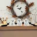 Cute Boo Ghost Halloween Decorations Indoor, Wooden Tiered Tray Decor Table Sign Ghost Signs for Party Home Shelf Display