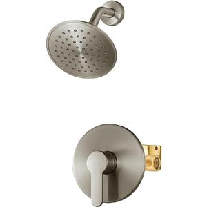 WRISIN Shower Faucet Set Brushed Nickel, Shower Valve Kit with 6 Inch Showerhead