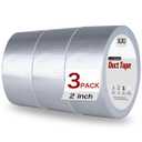3 Pack Duct Tape Heavy Duty Waterproof, Strong Adhesive Silver Duct Tape Bulk for Indoor Outdoor Repairs Tear by Hand, 60 Yards x 2 Inch Total
