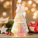 Tower Glass Christmas Tree - Colorful Tabletop Holiday Decoration, 7.5 in Colorful Tree for Home and Christmas Decor