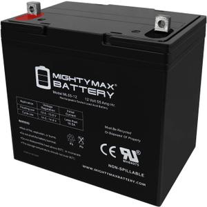 ML55-12 - 12 Volt 55 AH, Nut and Bolt (NB) Terminal, Rechargeable SLA AGM Battery