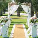 Preboun 3ft x 30 ft Wedding Aisle Runner Outdoor Natural Burlap Aisle Runner for Wedding Ceremony Wide Rustic Jute Carpet Rug with Lace Outdoor Beach Ceremony Decorations for Garden Lawn Church