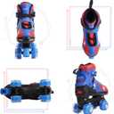 Nattork Kids Roller Skates for Boys Girls, 4 Sizes Adjustable Quad Skates for Kids with Light up Wheels,Cool Birthday Gift for Children Beginners Indoor Outdoor Sports (Medium(1-4)  Red Blue)