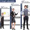 TSJ OFFICE Large Rolling Whiteboard - Dry Erase Magnetic 48 x 32 Inches White Board Height Adjust Double Sides Mobile Portable Easel on Wheels, Dry Erase Board with Stand for Office, Home & Classroom