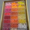 Quefe 3960pcs Pony Beads for Friendship Bracelet Making Kit 48 Colors Kandi Beads Set, 2400pcs Plastic Rainbow Bulk and 1560pcs Letter Beads with 20 Meter Elastic Threads for Craft Jewelry Necklace