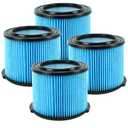 Netezza 4 Pack vf3500 replacement Filter fit for riged shop vec filter 3-4.5 Gallon, 3-Layer pleated Filter for vf3500, WD3050, WD4070, WD4080, WD4522, 4000RV, 4500RV