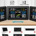 Weather Station Wireless Indoor Outdoor Thermometer, 7.5" VA Display with Remote Sensor, Home Weather Station with Weather Forecast, Temperature, Humidity, Atomic Clock, Black