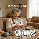 Magnifying Glass with Light for Reading, Hands Free Neck Magnifier, 3-in-1 Wearable Handheld Stand, Large Rectangular Lens 4.6"6.5", Dimmable 3 Color LED Light for Close Work