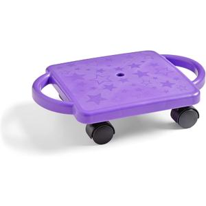 hand2mind Purple Indoor Scooter Board with Handles, Sit Down Floor Scooter, Gym Activities for Kids, Indoor Sport Recess Games, Physical Education Equipment, Gross Motor Toys