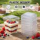 100 Pcs Plastic Dessert Cup Lids, Plastic Container Covers for Parfait Yogurt Fruit Trifle Ice Cream Pudding Cups, Leak Resistant, Clear Disposable Cup Lid, Lids Only(5 oz,Flat Lid)