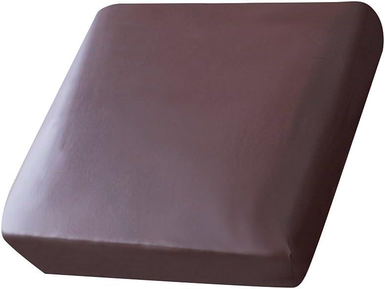 Waterproof PU Leather Couch Cushion Cover 1pc Stretch Sofa Slipcovers Furniture Protector with Elastic Suitable for Armchair, Loveseat,3&4 Seater Sofa (1, Coffe)