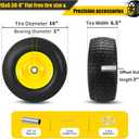 2Pc 16x6.50-8 Flat Free Lawn Mower Tire 1 Inch Axle, Fits 1" & 3/4" Bearing | 3" Offset Hub, 16x6.50-8 Solid Tire and Wheel for Lawn Mower & Garden Riding Tractors Front Heavy duty tire Assembly, 550lbs