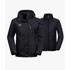 wantdo Women's 3 in 1 Waterproof Ski Jacket Windproof Winter Snow Coat Snowboarding Jackets Warm Raincoat M