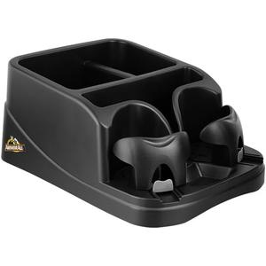 Armor All Car Console Organizer, Car Seat Organizer with 2 Adjustable Cup Holders, 3 Large Storage Compartments, Seatbelt for Secure Hold, Vehicle Middle Seat Organizer for Cars, Trucks, Minivans