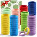 Bessrung 100 Pcs Thick Seamless Hair Ties, Ponytail Holders Hair Accessories for Women Girls No Damage for Thick Hair(Rainbow Colors)