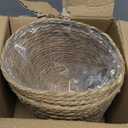 2PCS Plant Basket Indoor with Plastic Liner Water Hyacinth Woven Planters Flower Baskets Holder Liners Home Decor