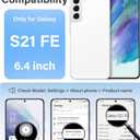 Vakoo Case for Samsung Galaxy S21 FE 5G | Clear Anti-Yellowing, Hard Back, Military-Grade Drop Protection, Supports Wireless Charging - Transparent