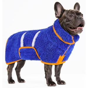 Bienbee Dog Bathrobe, Quick Drying Super Absorbent Pet Robes for Small Medium Large Dogs, Drying Coat for After Bath & Swim, Warm & Cozy Dogs Towels, Dog Puppy Bath Supplies, Dark Blue M