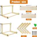 2 Pack Adjustable Wooden Embroidery Stands for Cross Stitch, Tabletop Hoop Holder with 2 Sizes Rods Tapestry Needlepoint Lap Natural Wood Frame for Sewing & Quilting Perfect Gift for Women's Birthday