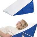 Wedge Pillow for Sleeping, 7-in-1 Adjustable Bed Wedge Pillow for Back/Leg Support, 10" & 12" Triangle Pillow Wedge Elevated Pillows for Sleeping with Handle and Washable Cover, Blue & White