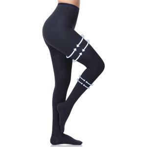 Beister Medical Compression Pantyhose for Women Men, Opaque Closed Toe 20-30mmHg Graduated Support Tights, Waist High Compression Leggings for Varicose Veins, Edema, Flight, DVT, Large