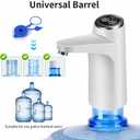 Water Dispenser for 5 Gallon Bottle, Electric 5 Gallon Water Pump, USB-C Rechargeable Water Pump for 3 Gallon Jug, White