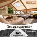 Inflatable Tent with Skylight, Quick Setup Blow Up Tents with Pump, Hot Tent with Stove Jack, Waterproof Oxford Inflatable House for Camping, Air Glamping Tents for Camping Adult 8-12 Person, 118"L x 157"W x 79"H