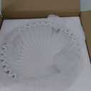 OAKOA Concrete Decorative Bowl - White Large Decorative Bowls for Home Decor - Coffee Table Bowl Decor - Scalloped Ruffle Centerpiece Bowl