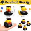 Sratte 24 Pack 2" Graduation Ducks Bulk Rubber Ducks Class of 2026 Squeaky Stress Relief Diploma Grad for Cruise Student Adult Graduates Gift Prize Party Decorations School College(Black, Red)