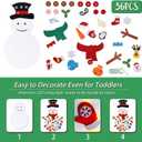 PEACELOVER DIY Felt Christmas Snowman Game Set for Kids, Wall Hanging Snowman Kit Xmas Gifts for Christmas Decorations with 36 Detachable Ornament 3.2 ft (White Snowman)