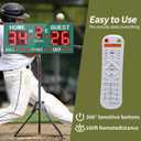 Outdoor Baseball/Softball Scoreboard with Stand, Wireless Portable Baseball Scoreboard, Digital Scoreboard with Remote, Electronic Scoreboard for Games, Score Keeper Ball Strike Out Inning