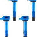 Ignition Coil Pack for Acura MDX 2001-2005 3.5L, Honda Civic 2001-2005 1.7L, Pilot 2003-2005 3.5L, Ridgeline 2006-2008 3.5L, C1460 5C1451 E1012 E340 E420 52-1789 IC520 4 Pcs (4*BLUE Coil Pack)