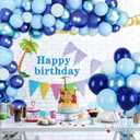 2 x 60Pcs St 12 Inch Dark Light Blue Balloons for Birthday Party Supplies, Latex Helium Arch Garland Kit, Boys Girls Themed Decorations, Baby Shower Favors (Blue)