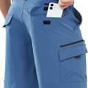 NORTHYARD Men's Cargo Hiking Shorts 9" Lightweight Outdoor Tactical Work Camping Sport Golf Casual Travel Fishing Multipocket (Blue, S)