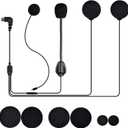 Fodsports Speaker Microphones Accessories FX6 FX6S FX-S Motorcycle Bluetooth Intercom Headset (Changeable Boom Mic + Soft Mic Speakers)
