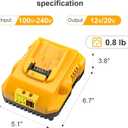 20v Max Battery Replacement for Dewalt Battery 5.0Ah with DCB112 Battery Charger Station for DCB200 DCB120